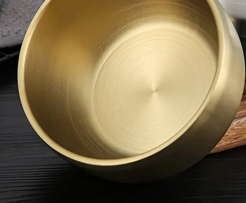 Cuenco para arroz de acero inoxidable de doble capa con tapa aislada