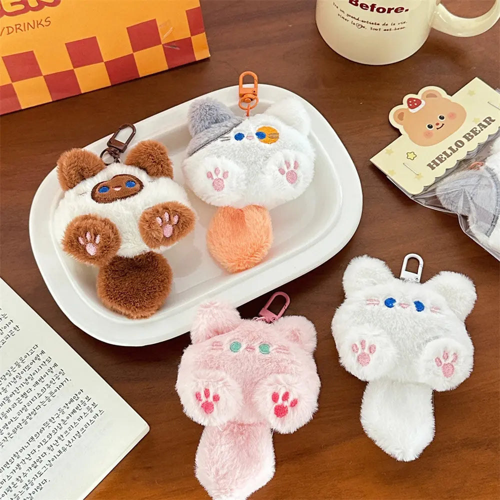 Llavero de gato de peluche encanto de bolso de piel de conejo lindo regalo decoración