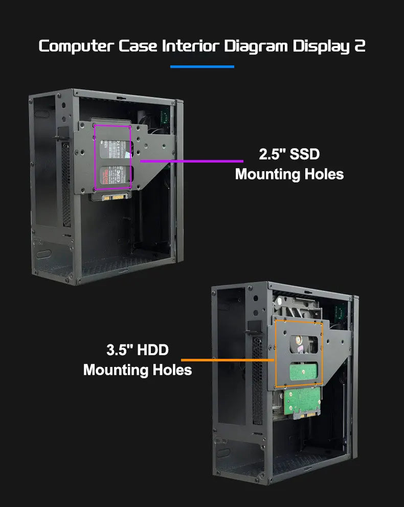 Boîtier Mini ITX HTPC Alimentation 1U Support Maille Compact Théâtre à Domicile