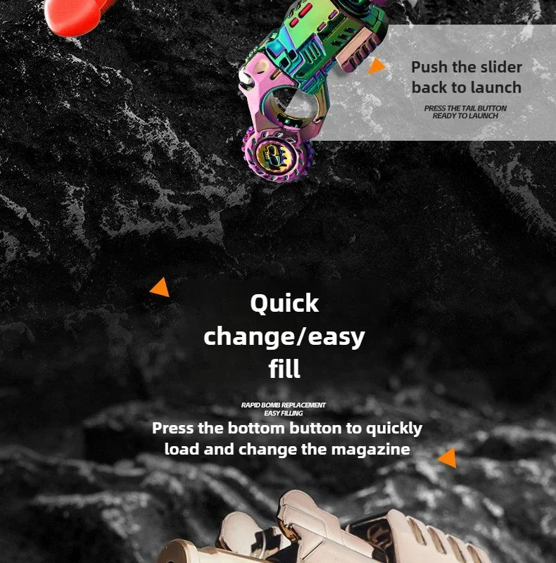 Fidget Toy Pistol Shell Ejecting Stress Relief, TikTok Viral Fall 2026 Desk Gadget Gift for Teens