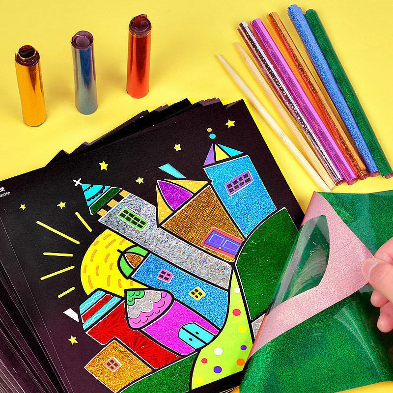 Creative DIY Magic Transfer Painting Craft Kit for Kids - Educational Arts & Crafts Learning Toy, Cartoon Drawing Fun  20x17cm (7.8x6.6 inch)