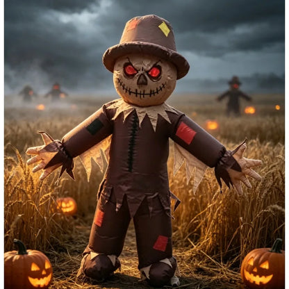 Opblaasbaar Halloween-cosplaykostuum als vogelverschrikker, themafeest met een kwaadaardig horrorthema, outfit voor optredens voor volwassenen 2026