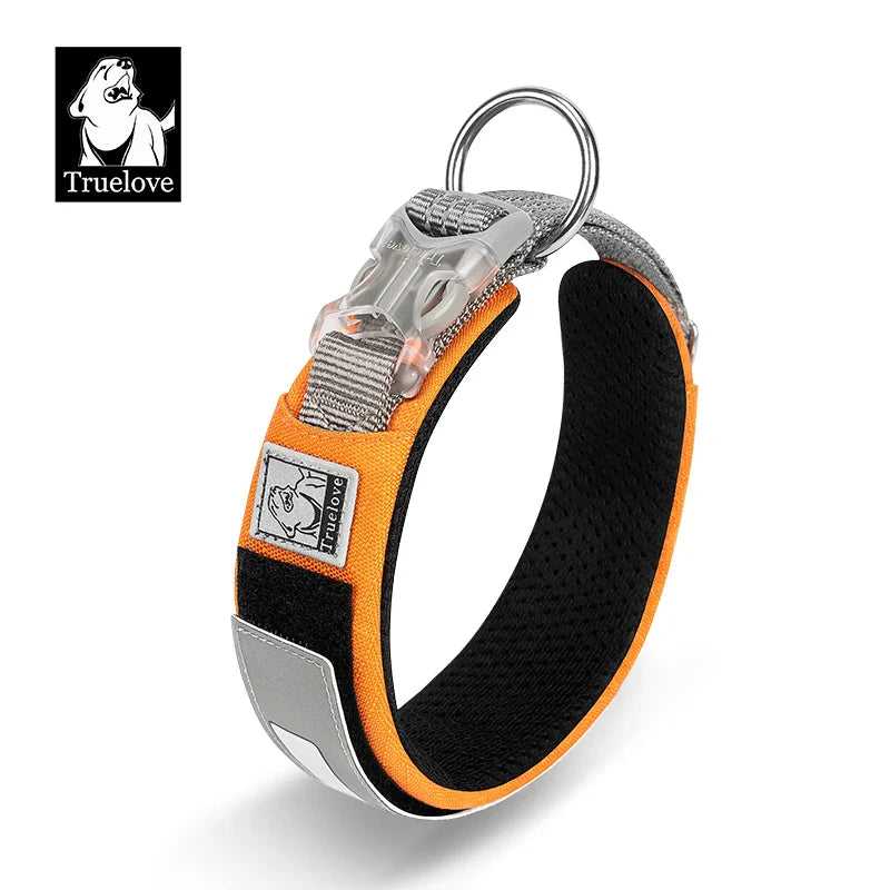 Hundehalsbånd Reflekterende Personligt Polstret Halsbånd Store Hunde Nattevandring Efterår 2025 Åndbart Hurtigudløser Sikkerhed