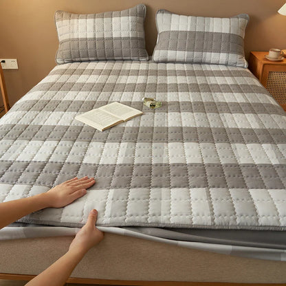 Protège-matelas matelassé à carreaux housse respirante antibactérienne literie automne 2025 sommeil frais