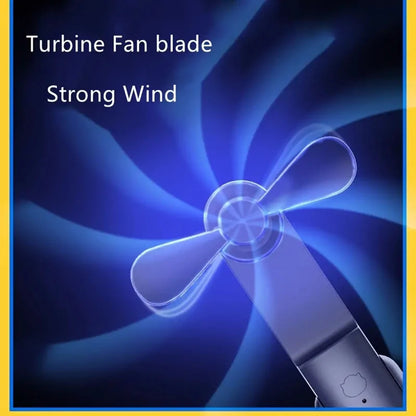 Hook Designer Portable Mini Handheld Fan - USB Rechargeable Personal Fan with Powerful Turbo Wind