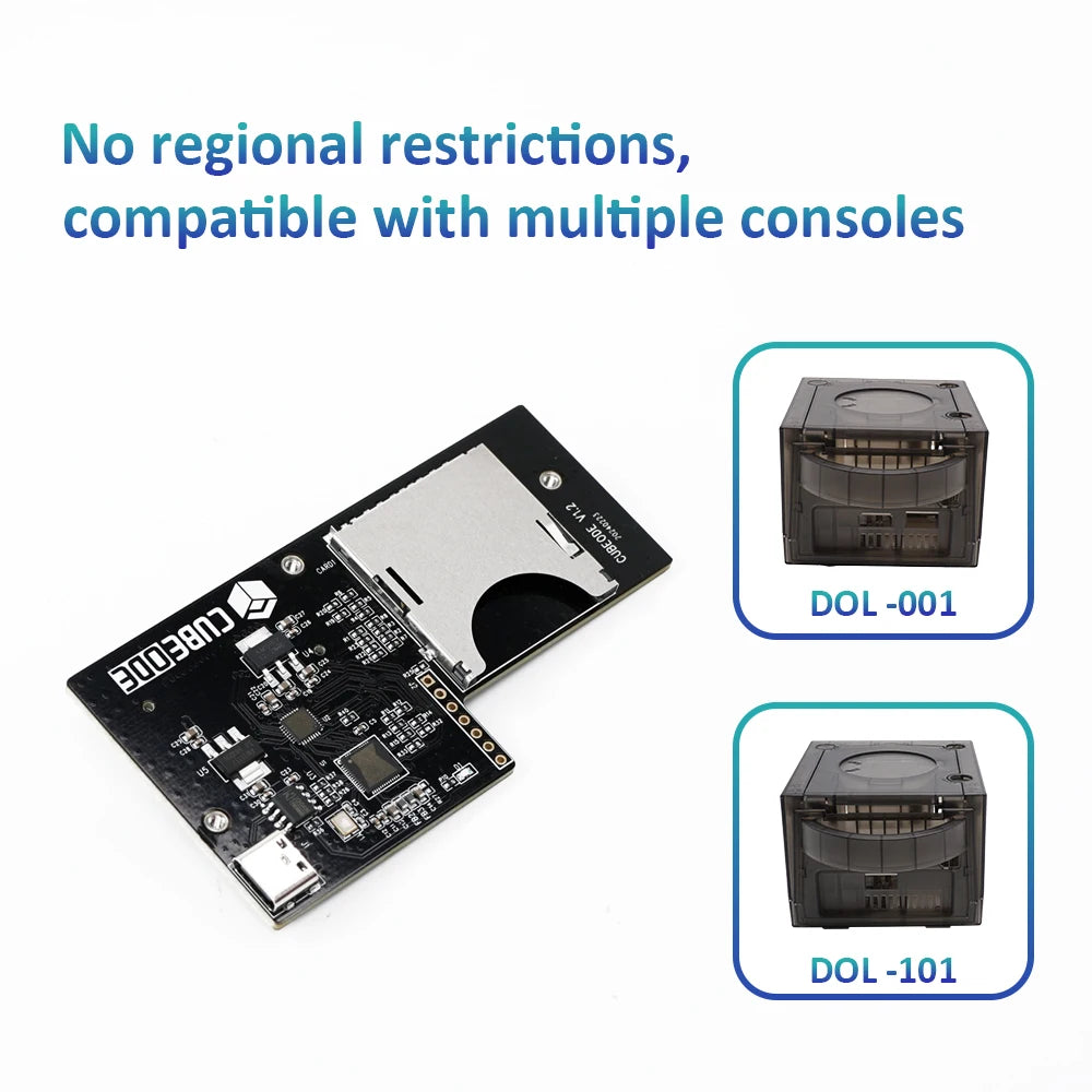 GameCube CUBEODE V1.2 Optical Drive Emulator - Fast Loading, SD Card Compatible, for NGC DOL