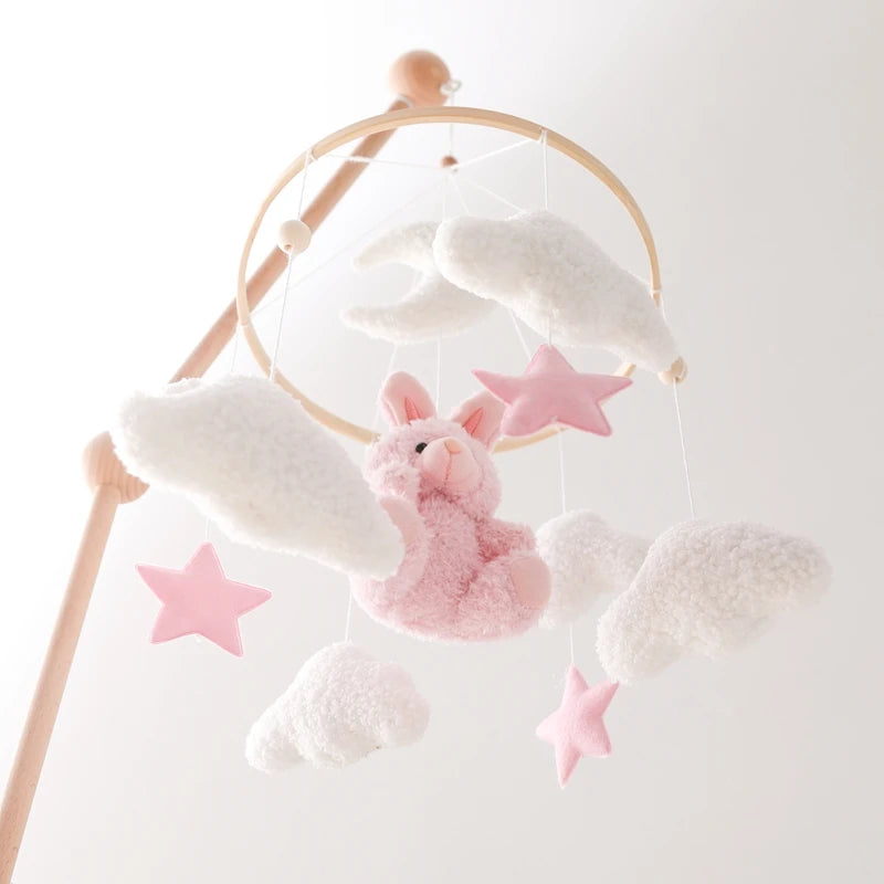 Baby Crib Mobile Wooden Nursery Newborn Sensory Toys