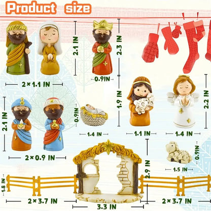 Nativity Advent Calendar 24 Pcs Miniature Nativity Figurines Set for Christmas Countdown 2025 Family Activity