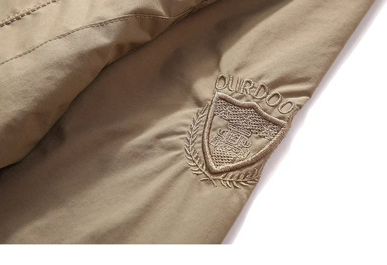 Chaqueta impermeable para hombre - Rompevientos con capucha de poliéster para camping