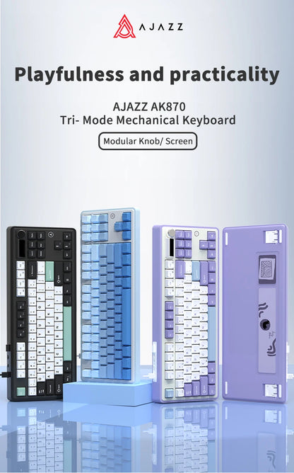 Teclado mecánico 87 teclas modo tri RGB intercambiable en caliente