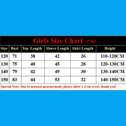Girls Cheerleader Printed Letter T-Shirt and Skirt Cosplay Costume Set Ages 3–12 Halloween 2026
