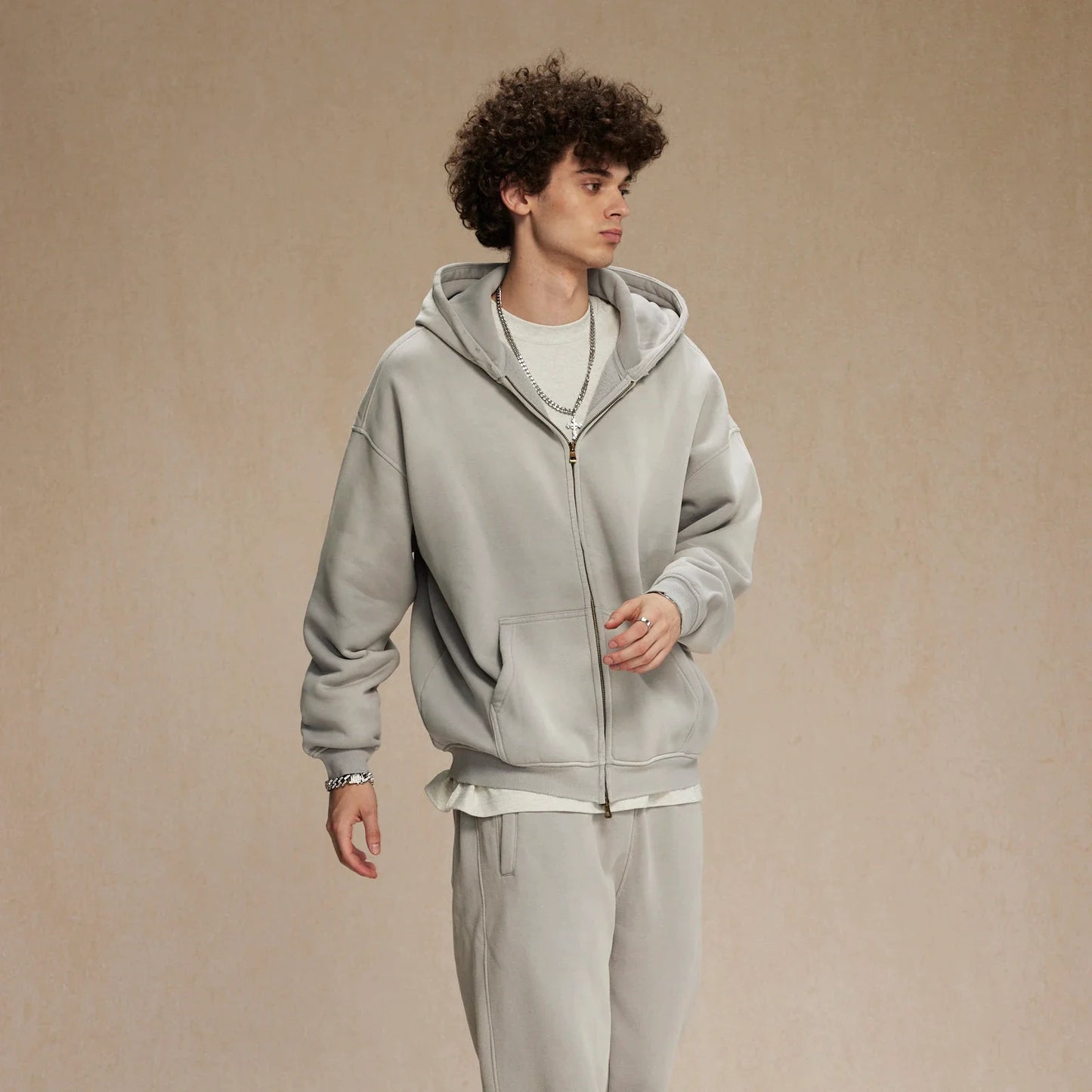 Warm Relaxed Men's Zip Up Hoodie - Oversize, Plush, Winter