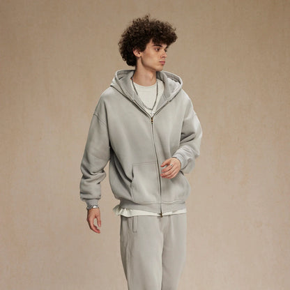 Warm Relaxed Men's Zip Up Hoodie - Oversize, Plush, Winter