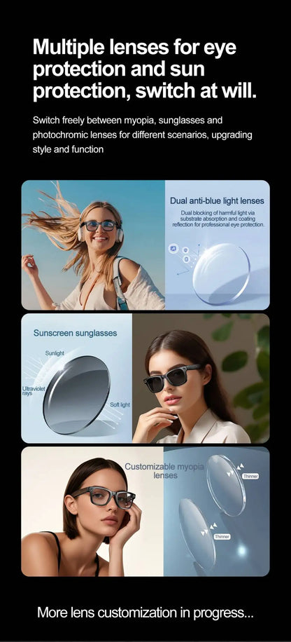 AI Smart Glasses 720P Translation Camera Sunglasses