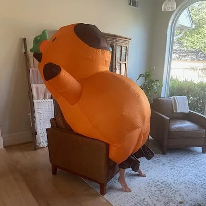 Opblaasbaar capibara-cosplaykostuum voor volwassenen, stripfiguurdierenpak voor Halloween, carnaval en optredens 2026
