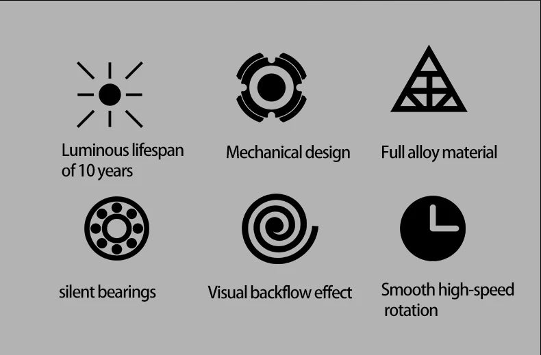Glow Fidget Spinner Alloy EDC Long Spin Stress Relief