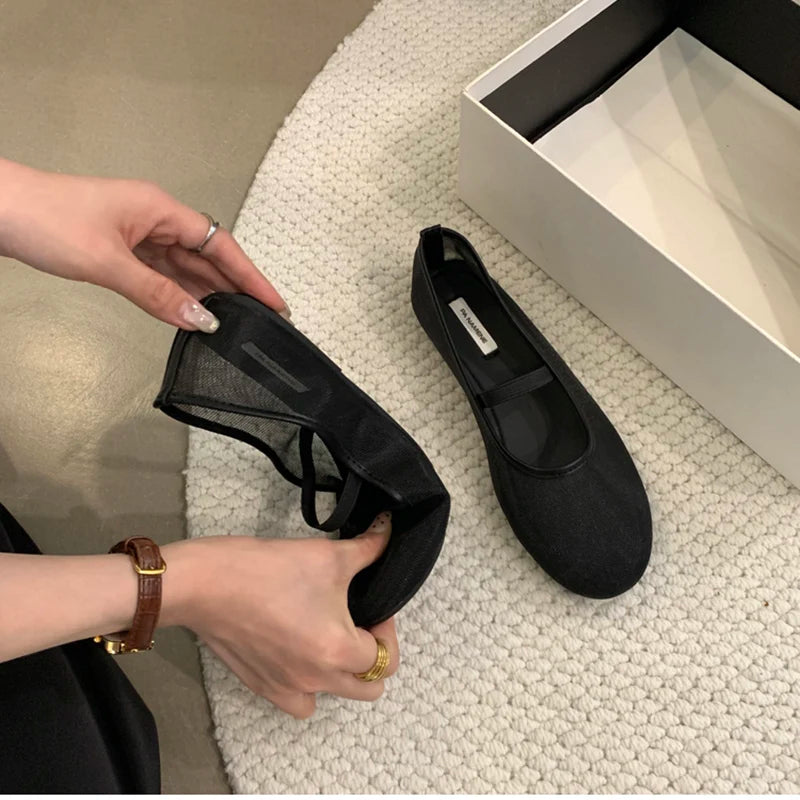 Zapatos planos Mary Jane ligeros para mujer - Malla superficial, casual