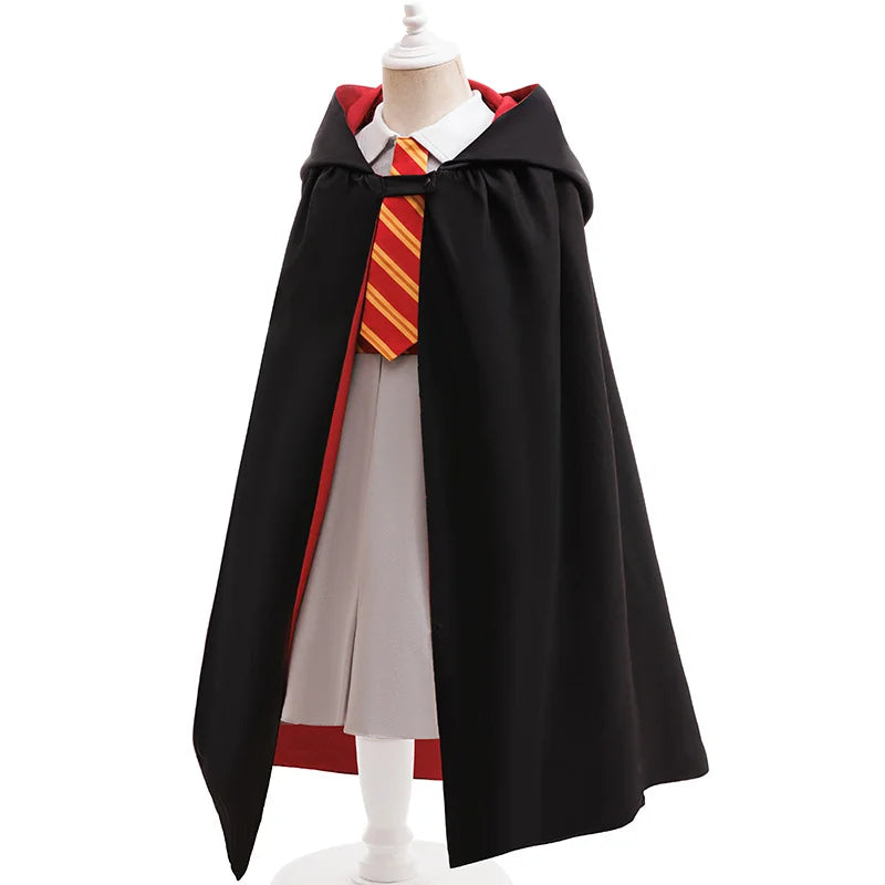Halloweenkostuumset voor meisjes met cape van de toverschool, gestreepte top en carnavals- of verjaardags verkleedkleding 2026
