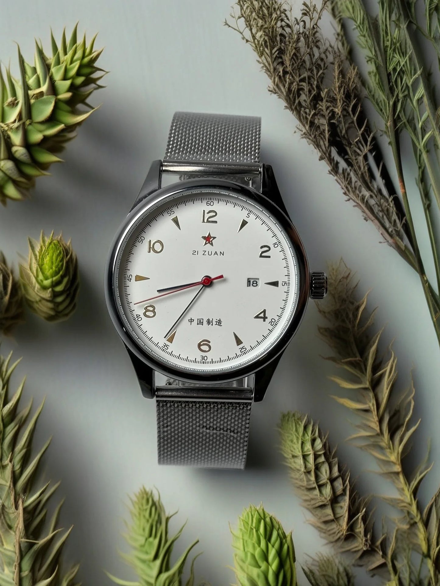 Pilot Watch 41mm Mesh Strap Stainless Steel Classic