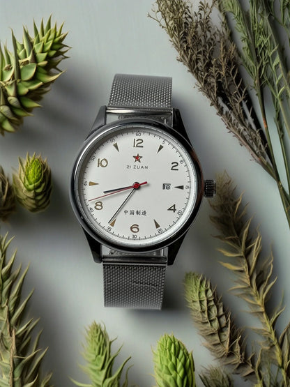 Pilot Watch 41mm Mesh Strap Stainless Steel Classic