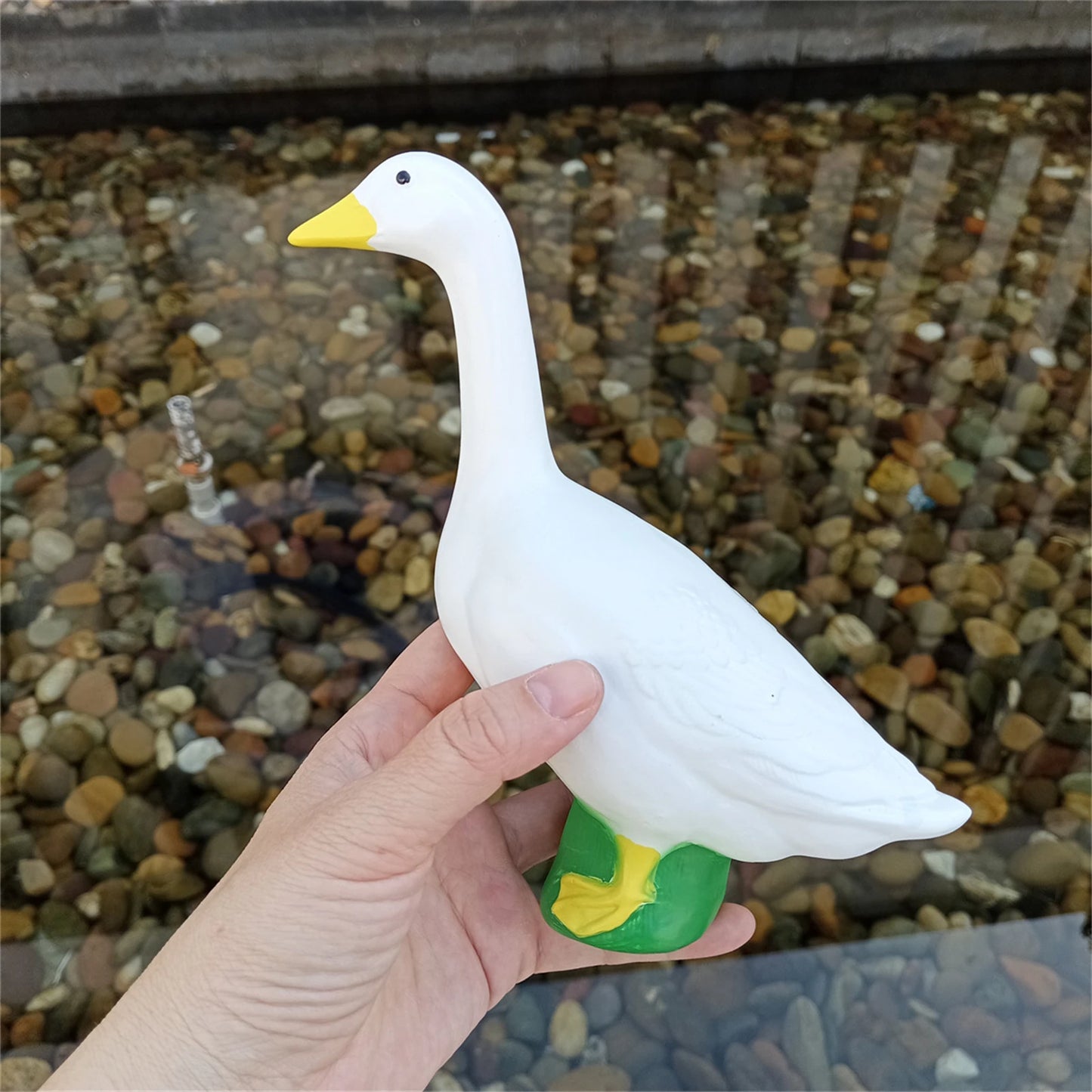 Statua di oca da giardino 18 cm decorazione bianca da esterno paesaggio figura animale regalo primavera 2026