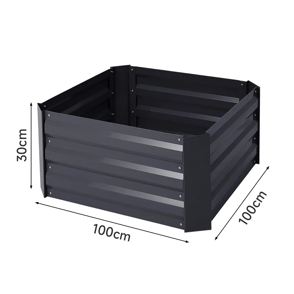 Variant image for Metal Raised Garden Bed 4x2ft Rectangular Planter Box for Flowers, Vegetables, and Herbs in Black-1