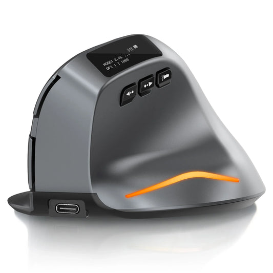 Bluetooth Vertical Ergonomic Mouse With OLED Screen