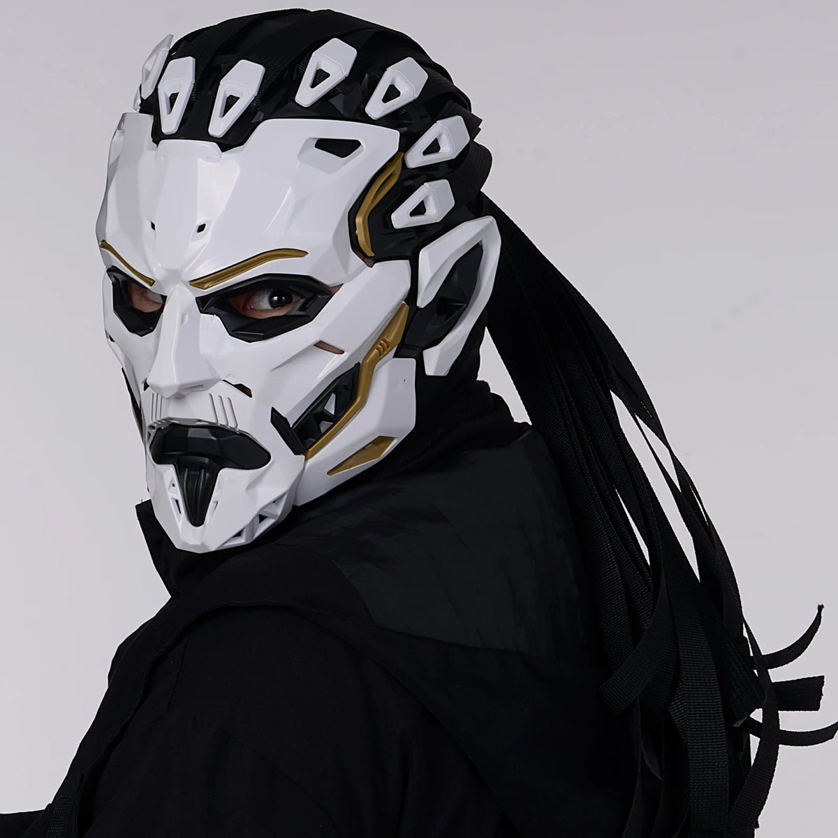 JAUPTO punk Witcher PVC-cosplaymasker voor het hele gezicht, hoogwaardig feestattribuut, Halloweenaccessoire 2026