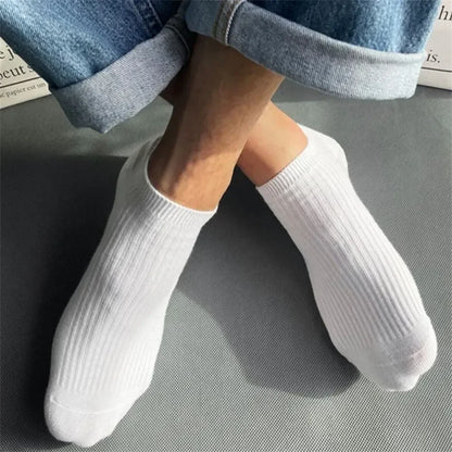 Soft women's invisible ankle socks 5-pack - 100% cotton sweat-absorbing low-cut boat socks
