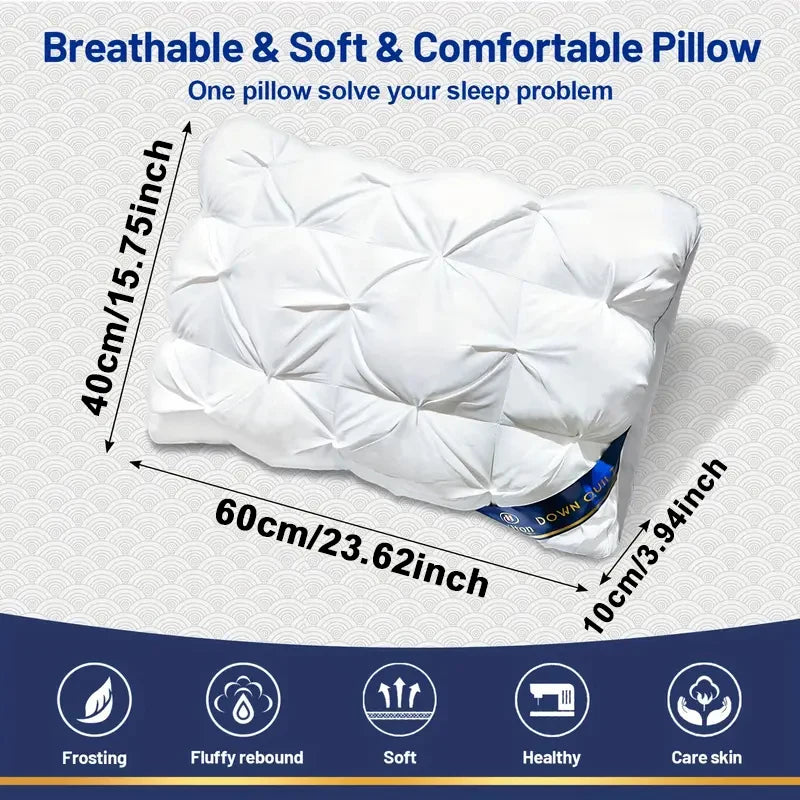 Pillow 60x30cm Cotton Filled Neck Support Hotel Pillow Spring 2026 Home Decor Gift Idea