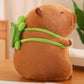 Kawaii Capybara Plush Toy - Fluffy Stuffed Animal with Turtle Bag & Strawberry Cap, Ideal Birthday Gift for Kids & Home Decoration