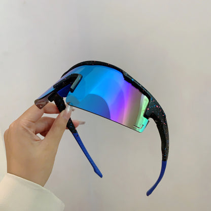 Oversized Sports Sunglasses Men, 2025 Punk Mirror Anti-UV Riding Shades