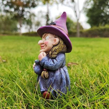 Statua Strega in Resina Impermeabile Figurina Gnomo da Giardino Decorazione Halloween Interno Esterno Idea Regalo 2026