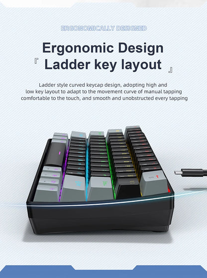 Teclado Mini Mecánico con Cable RGB Portátil 60 Porciento