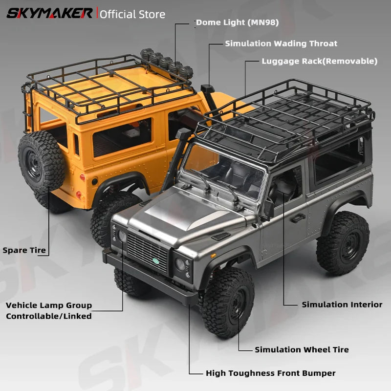 RC Car Rock Crawler RTR 2.4G 4WD Defender Style Offroad Toy Back To School 2025 Gift