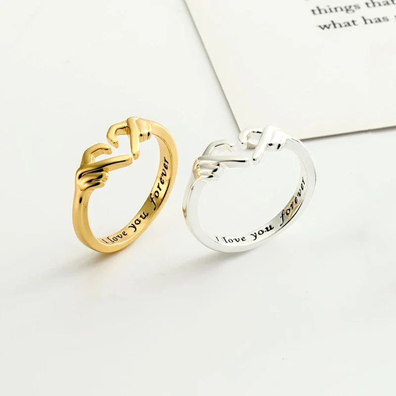 Anillo de Corazón Hueco de Doble Capa Abierto Ajustable Regalo Romántico de Joyería Regalo de San Valentín 2026 Tendencia