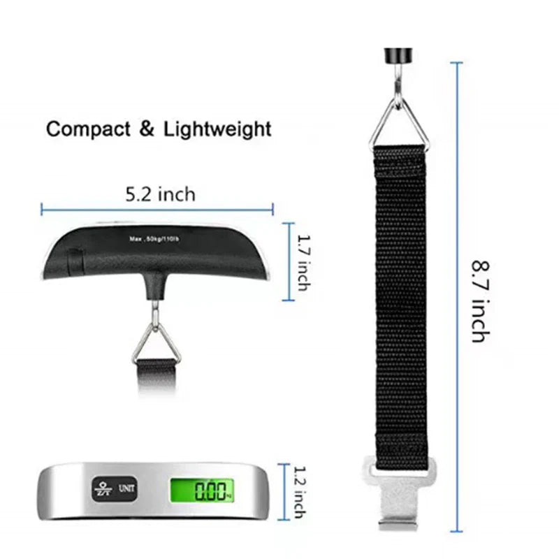 Bagageweegschaal Maat S Digitaal LCD 50kg 110lb Hangende Reiswaaier Compacte Reisbenodigdheid 2026