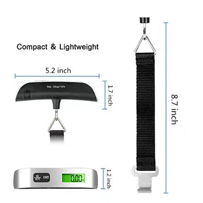 Bagageweegschaal Maat S Digitaal LCD 50kg 110lb Hangende Reiswaaier Compacte Reisbenodigdheid 2026