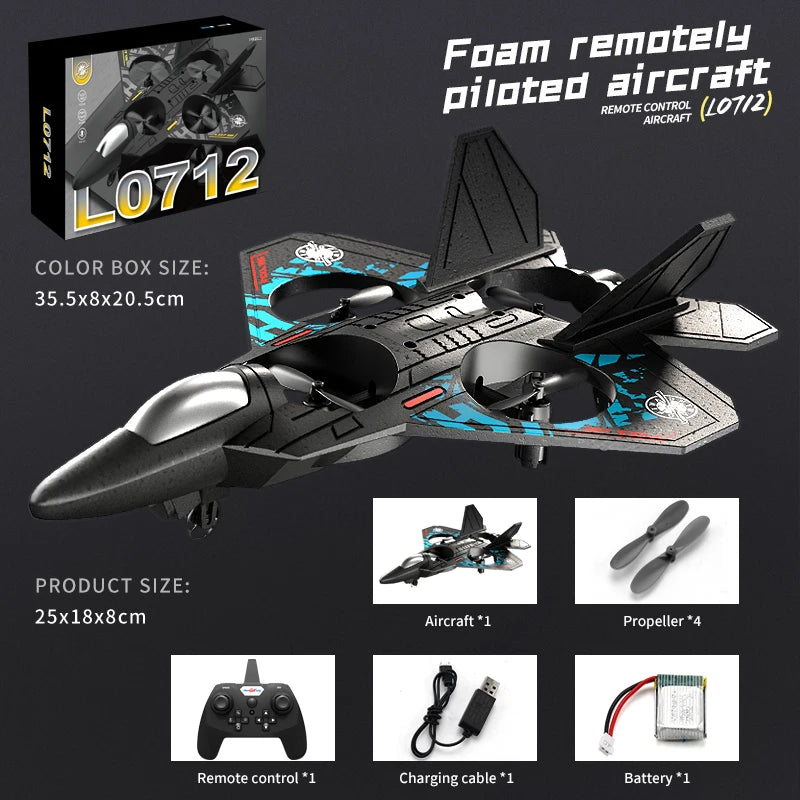 EPP Foam 2.4G RC Glider Plane with Lights - Gravity Sensing Aircraft for Kids, Easy to Fly