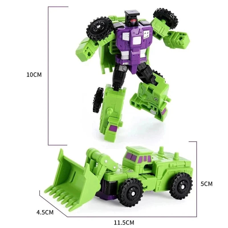 Mini 6-in-1 Transforming Devastator-actiefiguur - Groen robotspeelgoed voor kinderen, perfect cadeau voor kinderen 22 cm (8,6 inch)