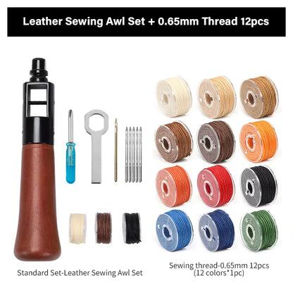 Kit de couture en cuir – ensemble d'outils premium pour couture à la main pour artisanat cuir et réparation de toile, cadeau automne 2026