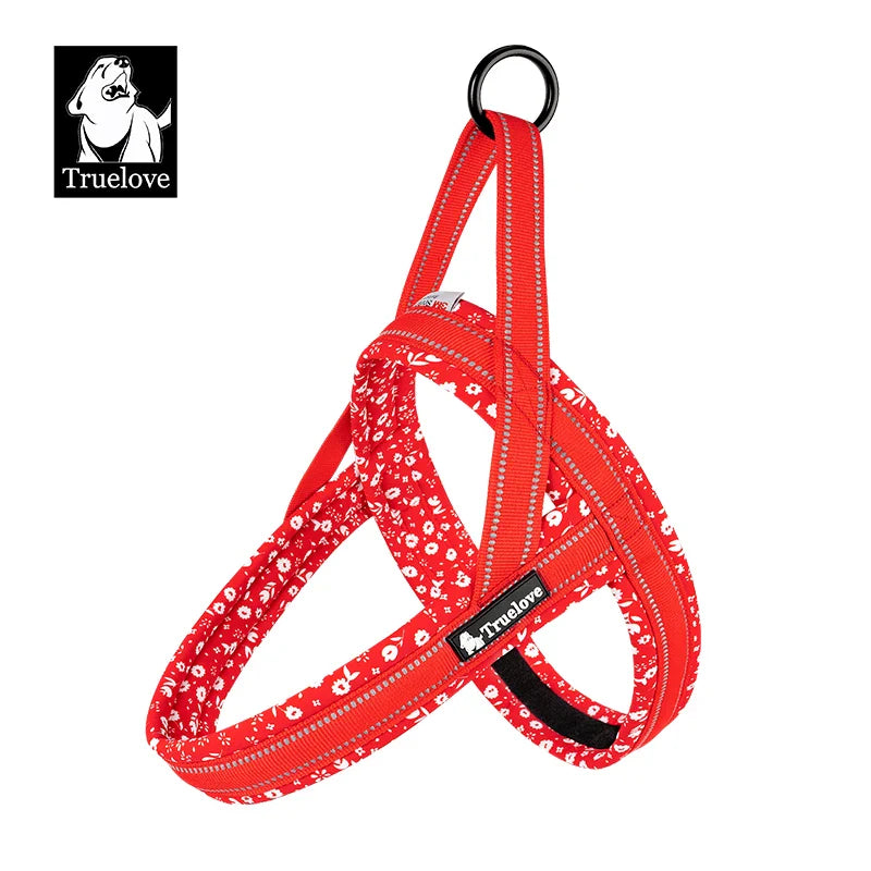 Arnés para perro floral de malla con chaleco acolchado arnés de ajuste rápido ajustable para todas las razas otoño 2025 cómodo para paseos