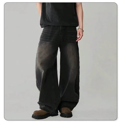 Oversized Men's Wide Leg Jeans - Baggy Straight Cotton Blend