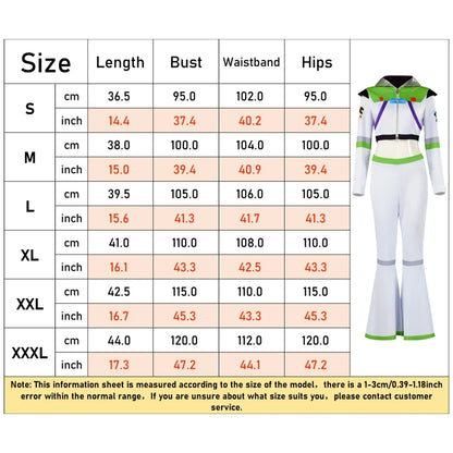 Buzz Lightyear Toy Story Disney-cosplaypak, jumpsuit met vleugels voor volwassenen, Halloweenfeest 2026