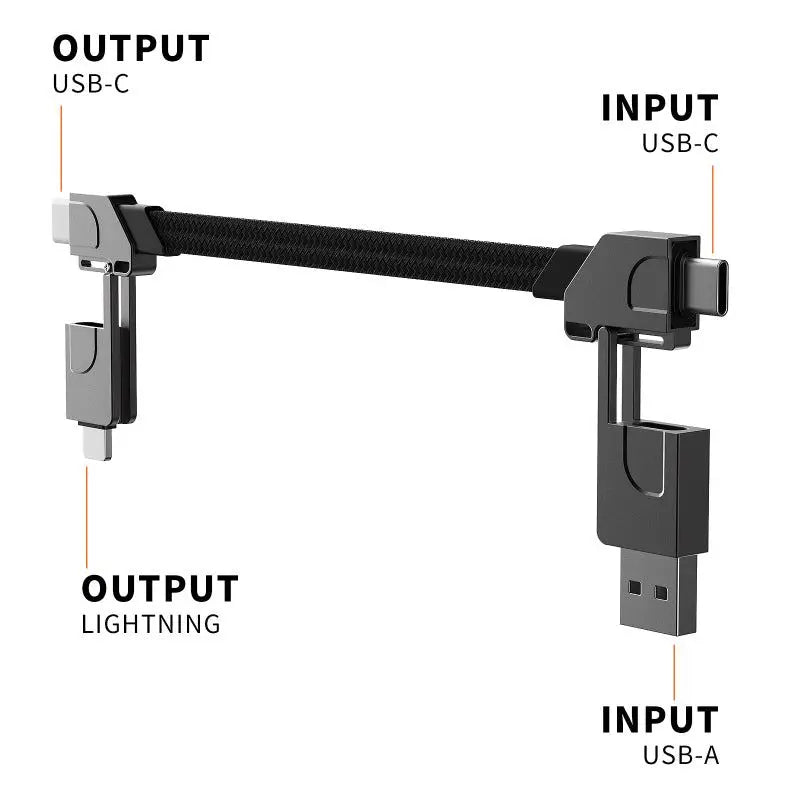 Magnetisk opladningskabel nøglering – 60W USB-C PD & 18W QC hurtig opladning, multi-connector, forår 2026 skolestart