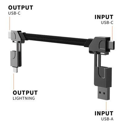 Magnetisk opladningskabel nøglering – 60W USB-C PD & 18W QC hurtig opladning, multi-connector, forår 2026 skolestart