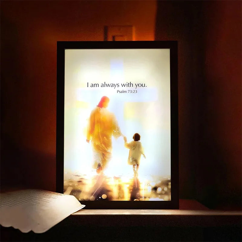 Jesus LED 4D Wall Art Lamp Picture Frame PVC Devotional