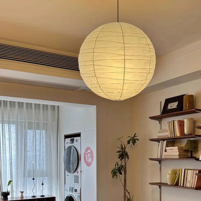 Japandi Wabi Sabi Round Pendant Light E27 LED Hanging Cozy Lamp