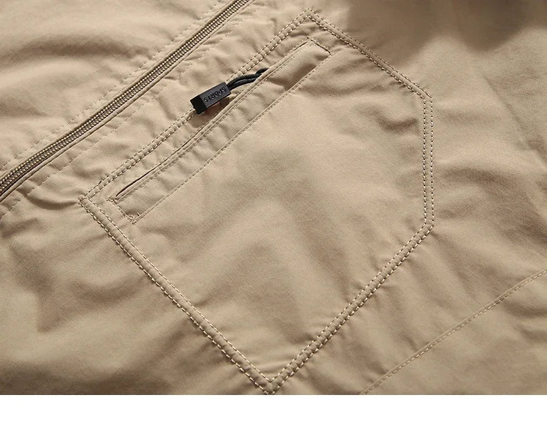 Chaqueta impermeable para hombre - Rompevientos con capucha de poliéster para camping