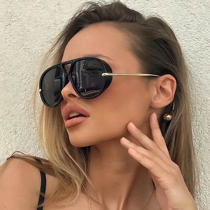 Designer Oversized Pilot Solglasögon för Män Kvinnor UV400 Vintage Skugga